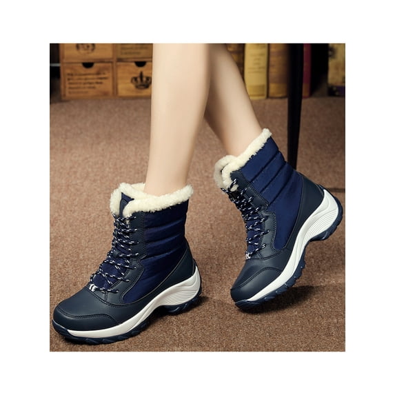 Wazshop Women's Fashion Waterproof Winter Snow Boots Outdoor Non-Slip Ankle Boots