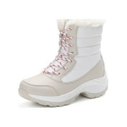 Wazshop Women's Winter Boots Waterproof Snow Boots Mid Calf Outdoor Boot Size 4.5-10
