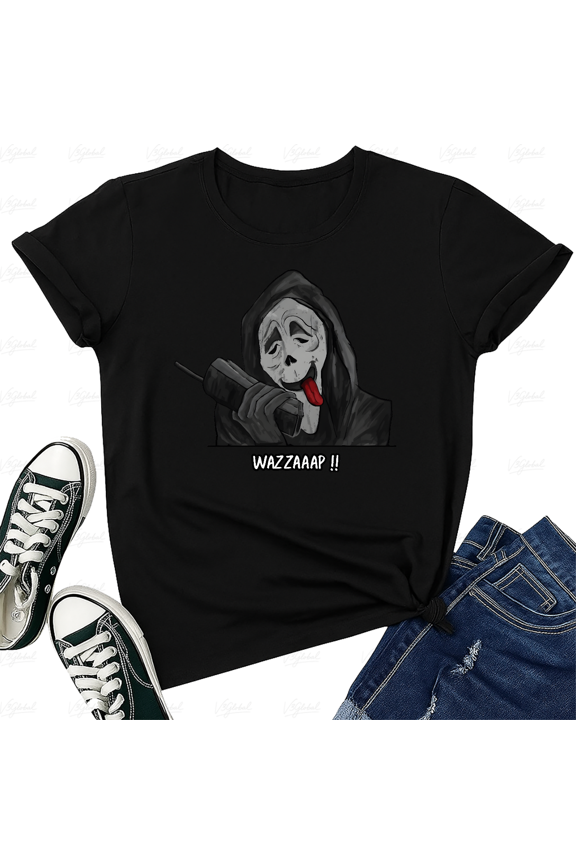 Wazzup Retro 90s Parody Horror Movie Quote Graphic Style Unisex T-Shirt V17833, up to Size 5XL