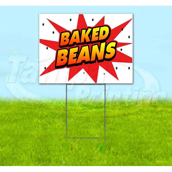 Wbg Baked Beans (18" x 24") Yard Sign, Includes Metal Step Stake