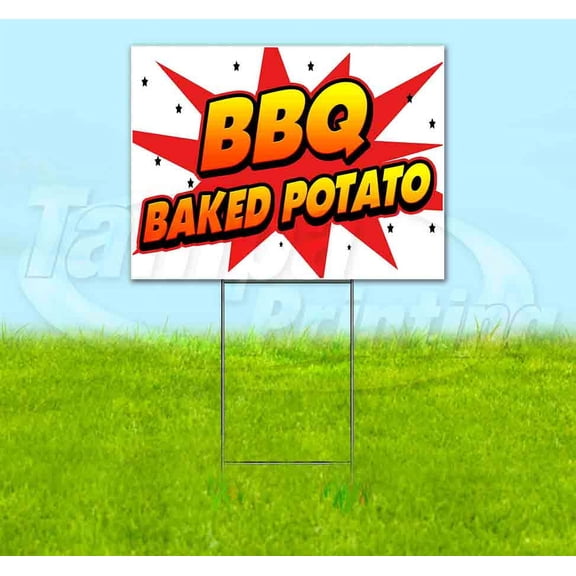 Wbg Bbq Baked Potato (18" x 24") Yard Sign, Includes Metal Step Stake