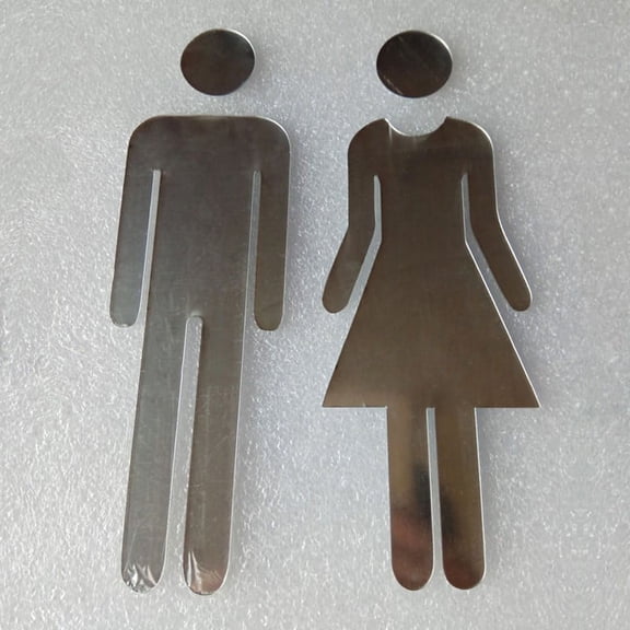 Wc Wall Stickers Toilet Signs Restroom Washroom Signage Plaque Mirrors Wc Door Sign, Adhesive Indicator Plaque, Create