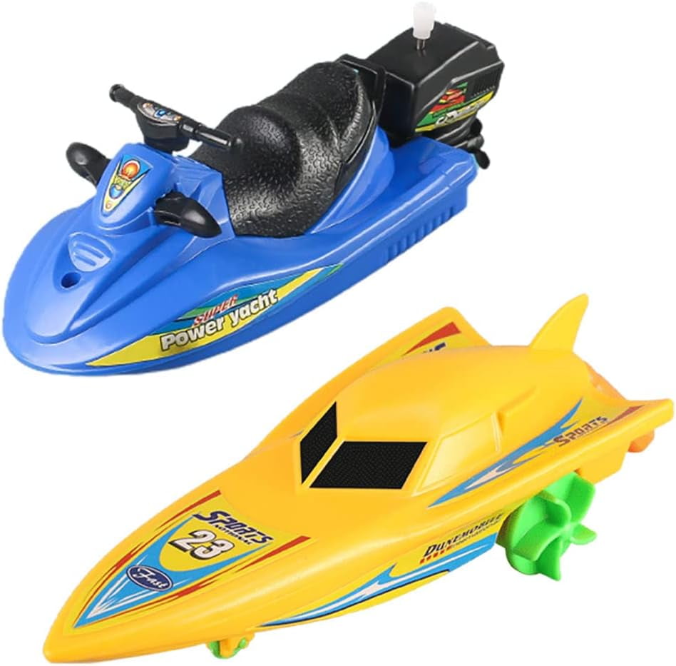 Wcxeane Wind-up Boat Bath Toy, Bathtub Pull and Go Yacht Water Toy ...