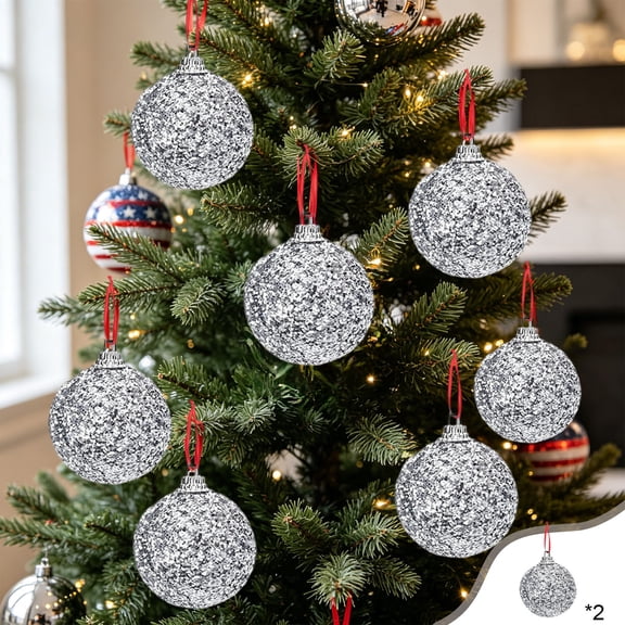 Wcynlzxg Independence Day Plastic Ball Pendant, 2.36in Ball 2pcs Festive Decoration Plastic Ball for Tree Party 4th of July Display