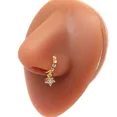 thumbnail image 1 of Wdaidj 1pc fashion Hello Kitty stainless steel nose studs anime Kawaii girls Y2K Crystal Love Heart L-shaped nail ring piercing jewelry, 1 of 7