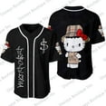 thumbnail image 1 of Wdaidj 2024 New arriavl peso pluma Hello Kitty baseball jersey casual vacation sports outfits oversized baseballs shirt, 1 of 2