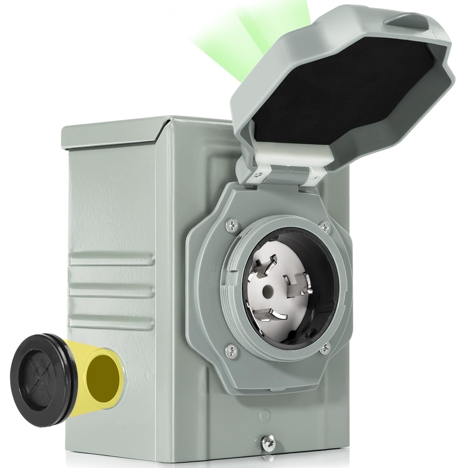 Wdaxze 50 Amp Generator Electrical Inlet Box, Silver, 6.16 x 4.24 x 3. ...