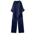 thumbnail image 1 of Wdfiry 2 Piece Linen Outfits for Women Sale,Summer Cotton Linen Sets Ladies Two Piece Button Down Shirts and Pants Set Casual Comfy Loungewear Sets Loose Fit Tracksuit Sets Clearance, 1 of 8