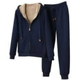 thumbnail image 1 of Wdfiry 2 Piece Outfits for Women Fleece Lounge Sets for Women Winter Cozy Plush Lined Hooded Sweatshirt Coat and Jogger Pant Sweatsuit Sets Plus Size Zip Jacket Tracksuit Sets Clearance, 1 of 2