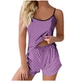thumbnail image 1 of Ohufall 2 Piece Pajama Sets for Women Comfort Sleepwear Sexy Dot Printed Sleeveless Spaghetti Strap Tops And Shorts Summer Pajamas Loungewear, 1 of 5