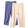 thumbnail image 1 of Wdfiry 2PC Cotton Capri Pajama Pants Womens Plus Size Elastic Waist Capris Cozy Soft Sleep Pjs Bottom Cropped Loungewear, 1 of 2