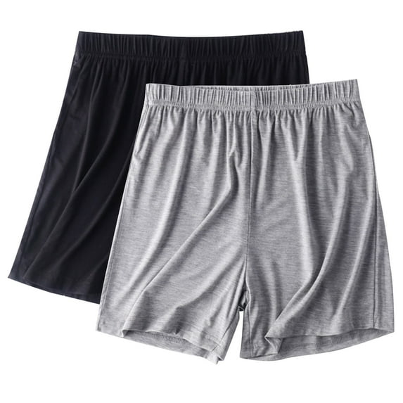 Wdfiry 2PC Womens Plus Sized Pajama Shorts Solid Color Cotton Lounge Shorts Loose Fitted Sleep Shorts Softs Comfy Elastic Bottoms