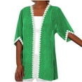 thumbnail image 1 of Wdfiry 3/4 Sleeve Cardigan For Women Lightweight Linen Cotton Summer Cardigans Casual Loose Open Front Thin Sweaters Jacket, 1 of 4
