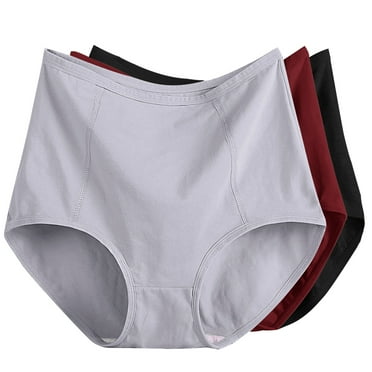 Wdfiry 3PC Underwear for Women Plus Size Period Leak Proof Cotton Panty Bladder Control Panties Postpartum Menstrual Briefs
