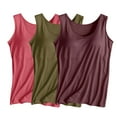 thumbnail image 1 of Wdfiry 3PC Women's Tank Top with Built in Bra Sleeveless Wide Shoulder Strap Camisoles Basic Cami Tanks Summer Padded Bra Undershirt for Workout Sleeping Traveling, 1 of 3
