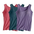 thumbnail image 1 of Wdfiry 3PC Women's Tank Top with Built in Bra Sleeveless Wide Shoulder Strap Camisoles Basic Cami Tanks Summer Padded Bra Undershirt for Workout Sleeping Traveling, 1 of 3