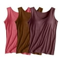 thumbnail image 1 of Wdfiry 3PC Women's Tank Top with Built in Bra Sleeveless Wide Shoulder Strap Camisoles Basic Cami Tanks Summer Padded Bra Undershirt for Workout Sleeping Traveling, 1 of 3