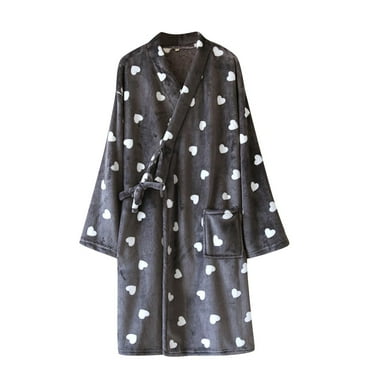 Wdfiry Bathrobe for Women & Men, Shawl Collar Spa Bath Robes Coral Velvet Ultra Soft Shower Robe with Pockets