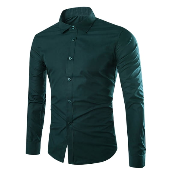 Wdfiry Big and Tall Dress Shirts for Men 2024 Clearance,Regular Fit Long Sleeve Shirt Solid Casual Button Down Shirts Wrinkle Free Cotton Business Shirts
