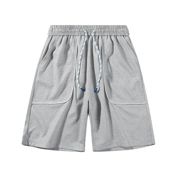 Wdfiry Big and Tall Mens Solid Color Stretch Pockets Athletic Shorts Elastic Waist Drawstring Plus Size Summer Casual Workout Shorts, Size M-5XL