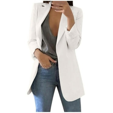 Wdfiry Blazer Jackets for Women Business Casual Open Front Long Sleeve Work Office Jackets Blazer Cardigan Suit Female Fall Clothes