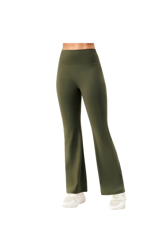 Bootcut Yoga Pants for Women Fashion Casual Solid Color Elastic High Waist Pants Stretchy Slim Fit Flared Trousers
