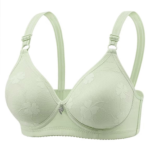 Wdfiry Bra for Seniors, Women's Everyday Bras Solid Color No Underwire Soft Support Bralettes Breathable Gathering Push Up Bras