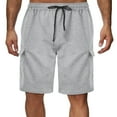 thumbnail image 1 of Wdfiry Cargo Sweat Shorts for Men Casual Drawstring Elastic Waist Athletic Workout Gym Jogger Shorts with Mult Pockets, 1 of 5