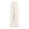 thumbnail image 1 of Ohufall Children's Boys Girls Cotton Cargo Pants Casual Solid Elastic Waist Pant Fashion Loose Straight Mulit-pockets Cargo Trousers, 5-16 Years, 1 of 4