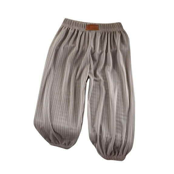 Ohufall Children's Mosquito Repellent Pants Casual Solid Color Thin Harem Pants Kid's Breathable Loose-fitting Bloomers, 2-14 Years