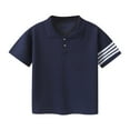 thumbnail image 1 of Ohufall Children's Pullover Short-sleeved Shirt Summer New Boys Cotton Casual T-shirt Baby Tops Short-sleeved Lapel Tops,1-12 Years, 1 of 2