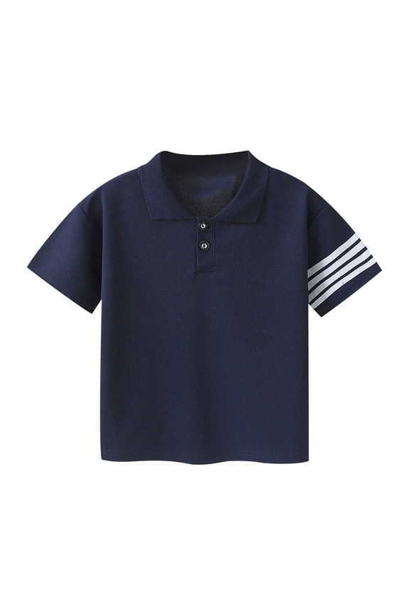 Children's Pullover Short-sleeved Shirt Summer New Boys Cotton Casual T-shirt Baby Tops Short-sleeved Lapel Tops,1-12 Years