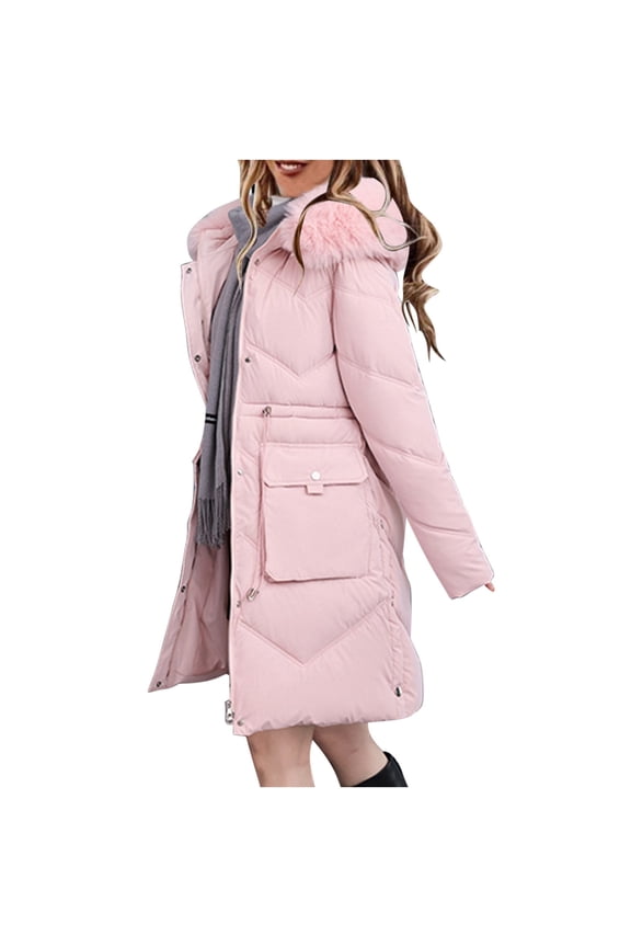 Women Long Puffer Jacket Down Puffer Jacket Puffy Jackets Warm Winter Coats Teen Coats for Girls with Hood