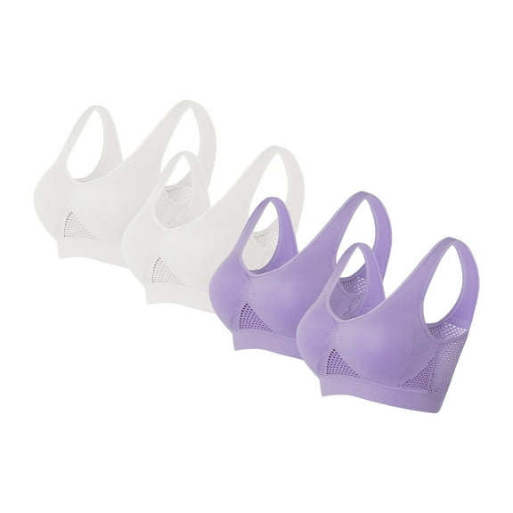 Wdfiry Clearance High Impact Sports Bras for Women 4PC Seamless Comfort Breathable Workout Gym Yoga Activewear Bras for Women