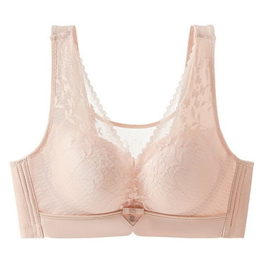 Wdfiry Comfortable Push up Bras for Women No Underwire Lace Bralettes Lift Wireless Full Coverage Bras 2024
