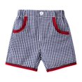 thumbnail image 1 of Ohufall Cotton Shorts for Toddler Kids Boys Girls Summer Fashion Casual Plaid Elastic Waist Short Pant with Pockets, 1-4 Years, 1 of 3