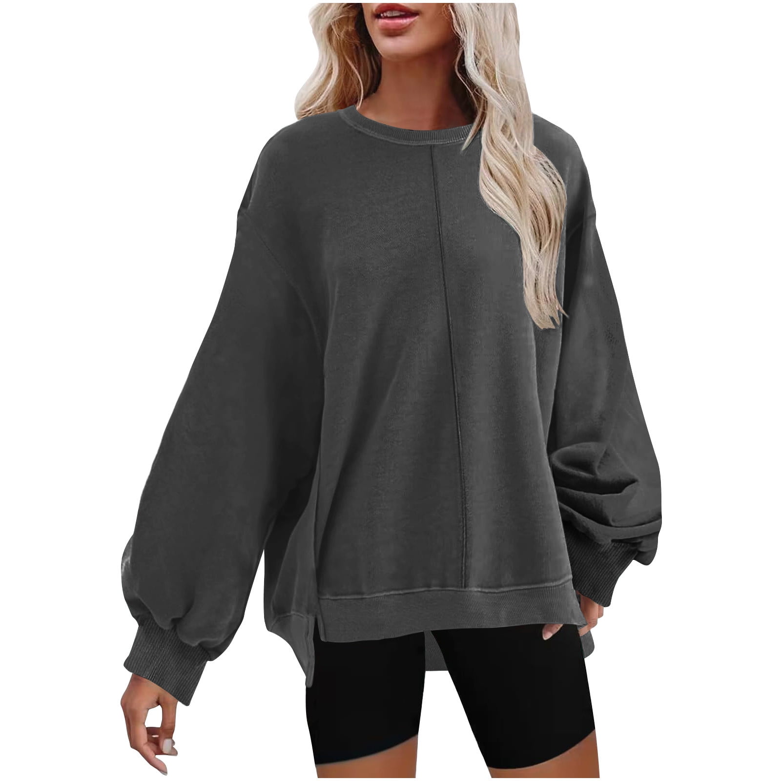 Women Pullover Sweatshirt Long Sleeve Print Crew Neck Sweatshirt