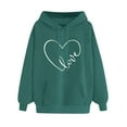 thumbnail image 1 of Wdfiry Cute Hoodies for Women Clearance Sales, Heart Print Hooded Sweatshirt Teen Girls Loose Casual Pocket Hoodie Long Sleeve Drawstring Pullover Sweatshirts, 1 of 3