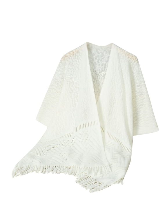 Fall Women's Shawl Wrap Poncho Ruana Cape, Cardigan Sweater Open-Front for Spring Fall Winter