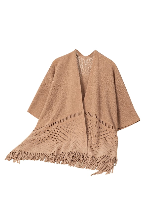 Fall Women's Shawl Wrap Poncho Ruana Cape, Cardigan Sweater Open-Front for Spring Fall Winter