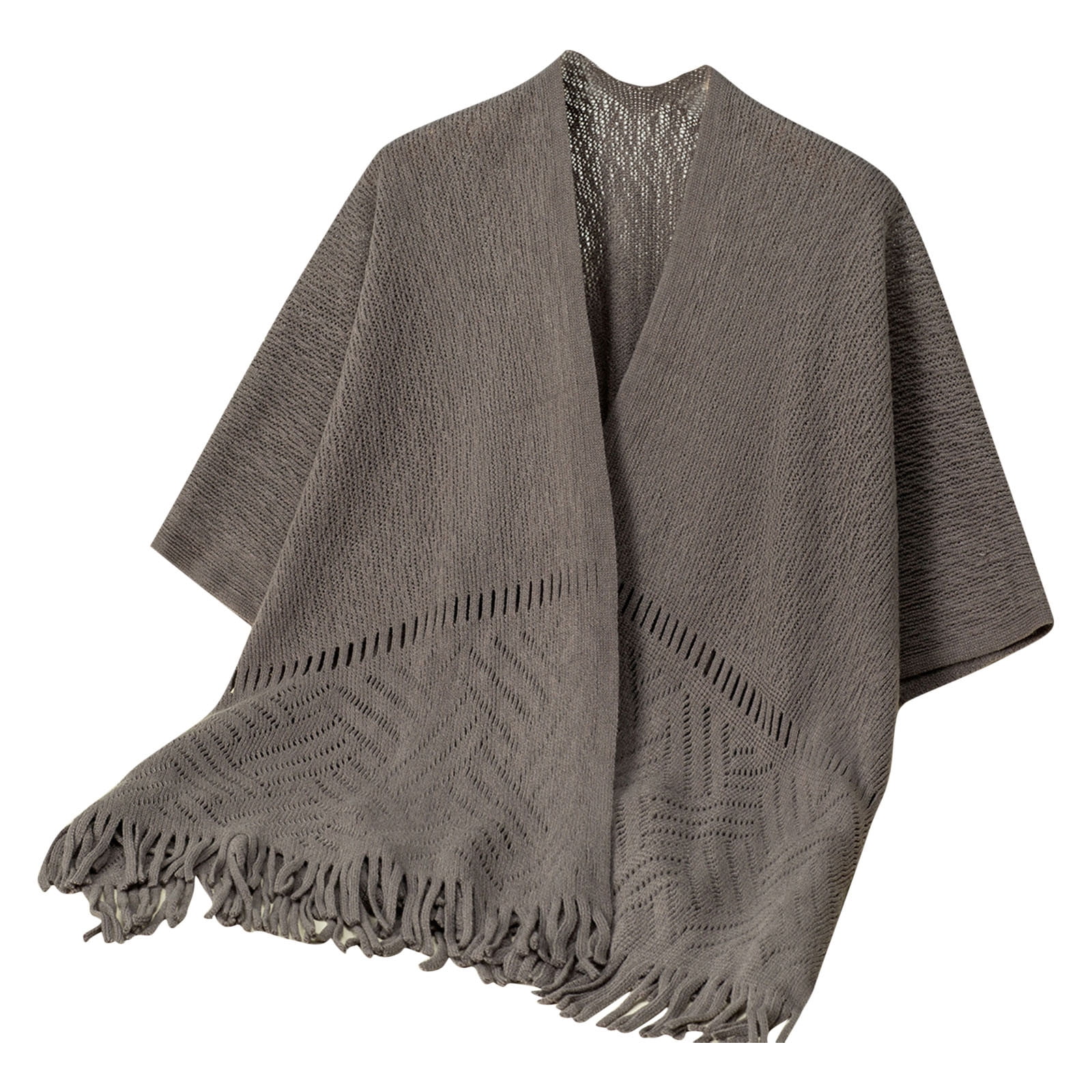 Wdfiry Fall Women's Shawl Wrap Poncho Ruana Cape, Cardigan Sweater Open ...