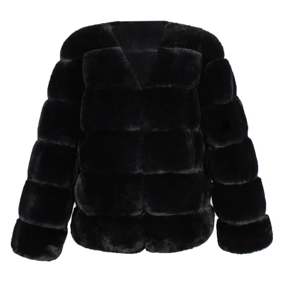 Wdfiry Faux Fur Jacket Women, Women Winter Hoodless New Faux Fur Jacket Warm Thick Outerwear Jacket,Shacket Jacket