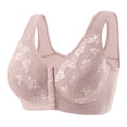 thumbnail image 1 of Ohufall Front Button Closure Bras for Women Sexy Solid Color Breathable Full Coverage Bralettes Plus Size Comfortable No Steel Rims Everyday Bras, 1 of 5
