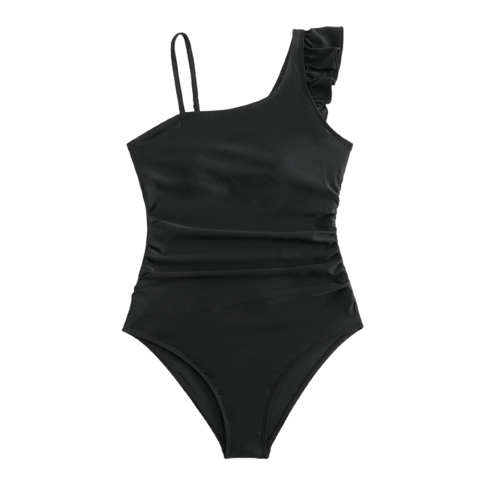 Ohufall Girls Black OnePiece Bikini Sets Fashion Solid Sleeveless — free download