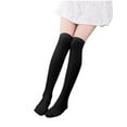 thumbnail image 1 of Wdfiry Girls Socks Solid Color High Tube Socks Cotton Warm Comfy Socks Over Knee Long Socks, 1 of 5
