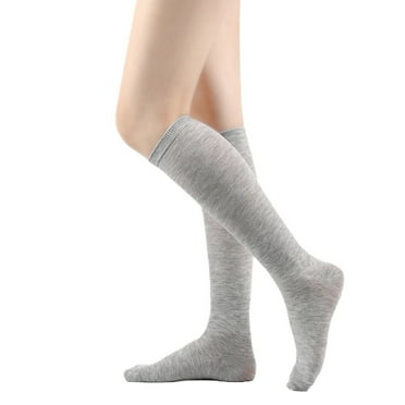 Wdfiry Girls Socks Solid Color High Tube Socks Cotton Warm Comfy Socks Over Knee Long Socks