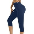 thumbnail image 1 of Ohufall High Waisted Capri Pants for Women Fashion Lightweight Stretch Slimmer Capri Leggings Workout Running Gym Yoga Pants, 1 of 5