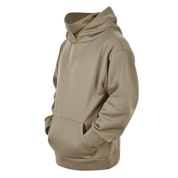 Wdfiry Hoodies for Men Solid Color Casual Relaxed Fit Sweatshirts Plus Size Pullover Long Sleeve Hoodies with Front Pockets