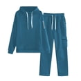 thumbnail image 1 of Wdfiry Jogger Sweatsuits Set for Women Pullover Drawstring Hoodies Set with Pockets Long Sleeve Sweatshirt and Sweatpants Loose 2 Piece Sport Outfits Set, 1 of 4