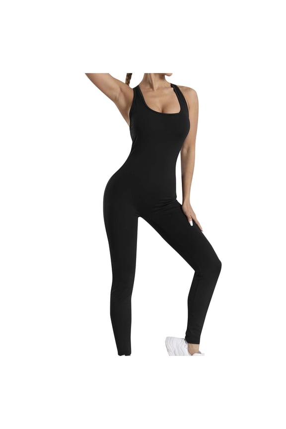 Jumpsuits Womens Fashion U Neck Suspender Backless Tight Buttock Lifting Sports Street Jumpsuits for Women